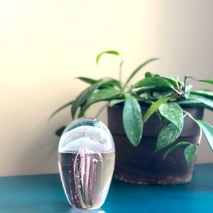 Glass jellyfish paper weight